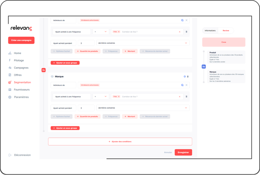 Objective-based segmentation creation